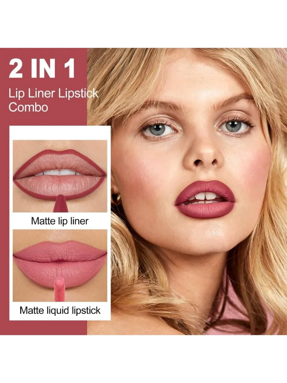 Women's LGA16 2-in-1 Long Lasting Ombre Lips Double-Ended Matte Liquid Lipstick